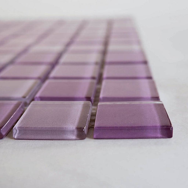Glass mosaic tiles, 25x25 mm, Purple mix