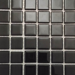 Glass mosaic tiles, 25x25 mm, Black