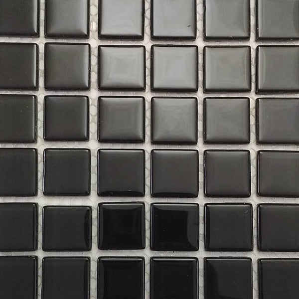 Glass mosaic tiles, 25x25 mm, Black