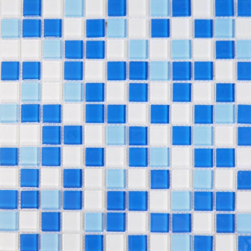 Glass mosaic tiles, 25x25 mm, Blue & White Series 2