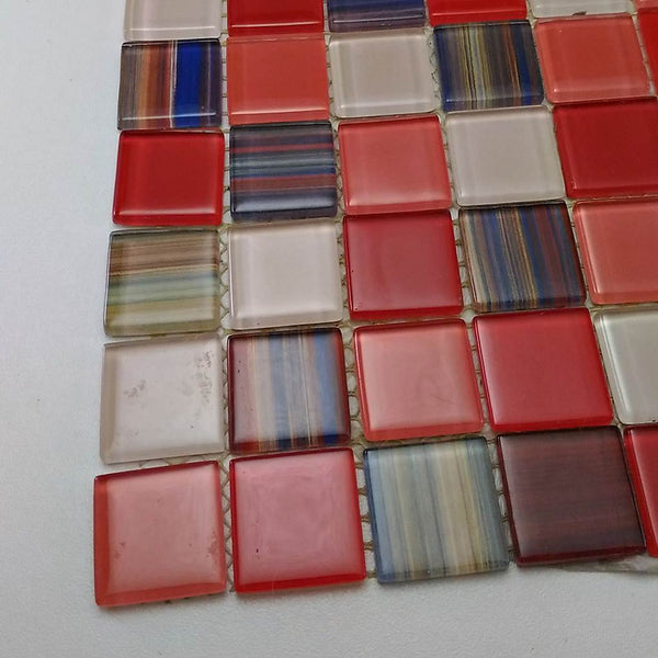 Glass mosaic tiles, 25x25 mm, Retro stripe