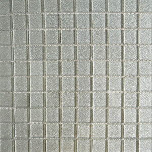 Glass mosaic tiles, 25x25 mm, Sparkle White