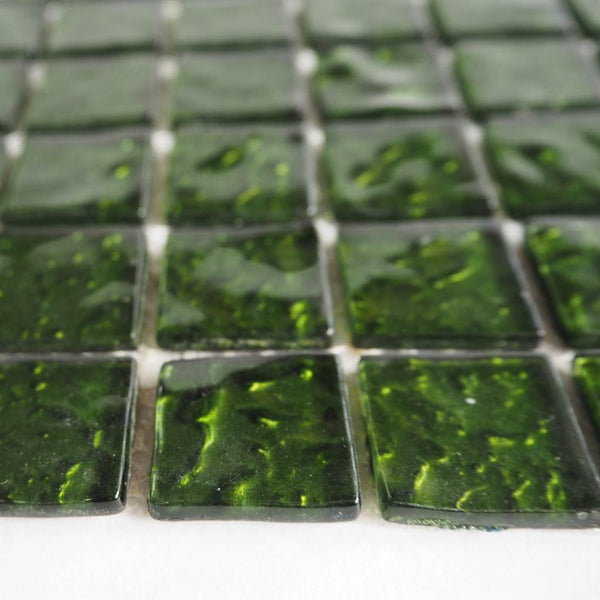 Glass mosaic tiles, 25x25 mm, Molten Green