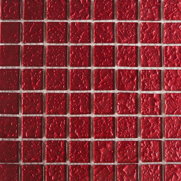 Glass mosaic tiles, 25x25 mm, Molten Red