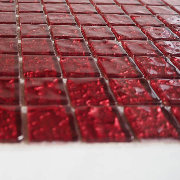 Glass mosaic tiles, 25x25 mm, Molten Red