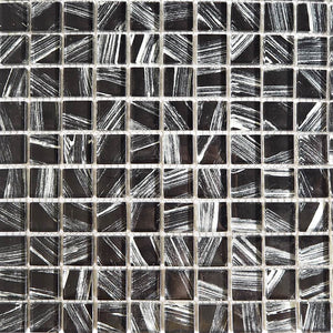 Glass mosaic tiles, 25x25 mm, Black Marble
