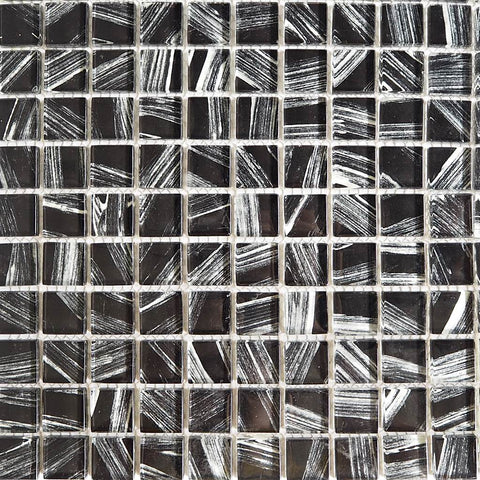 Glass mosaic tiles, 25x25 mm, Black Marble
