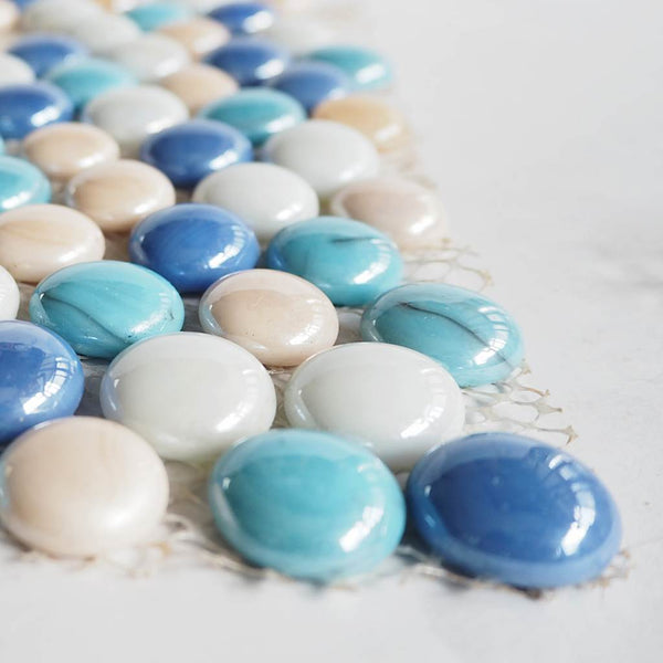 Glass mosaic tiles, Round pebbles 16mm to 20mm, Pastel