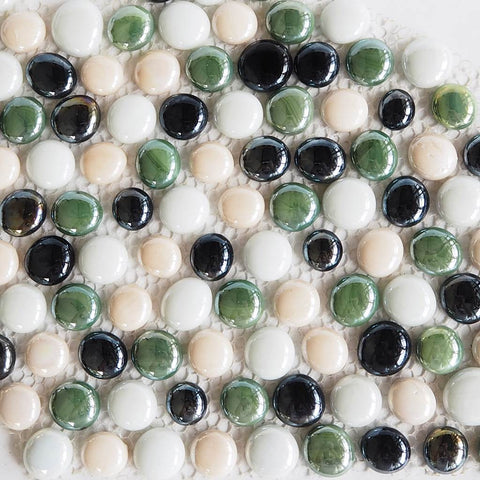Glass mosaic tiles, Round pebbles 16mm to 20mm, Seabed