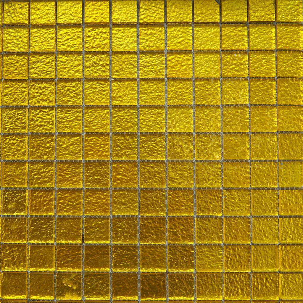 Glass mosaic tiles, 25x25 mm, Metallic Gold