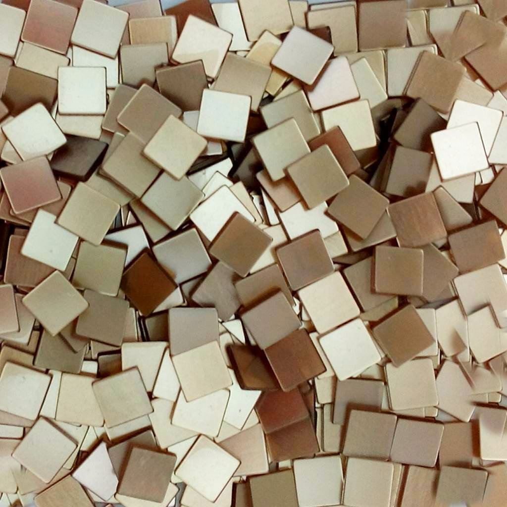 Resin mosaic tiles, 10x10 mm, Glossy LB Light Brown