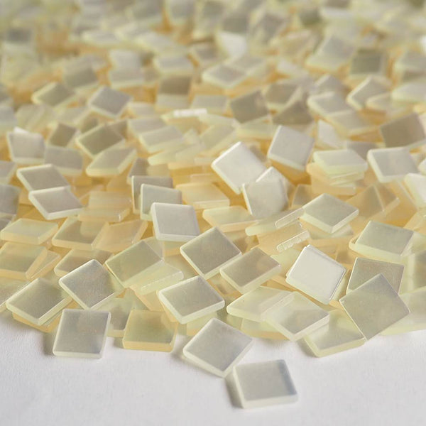 Resin mosaic tiles, 10x10 mm, Glossy Off White
