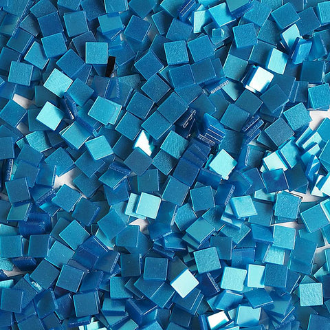 Resin mosaic tiles, 10x10 mm, Glossy 577 Malibu Blue