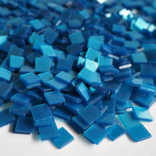 Resin mosaic tiles, 10x10 mm, Glossy 577 Malibu Blue