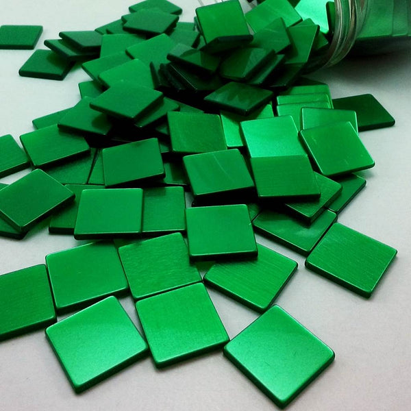 Resin mosaic tiles, 15x15 mm, Glossy DG Dark Green