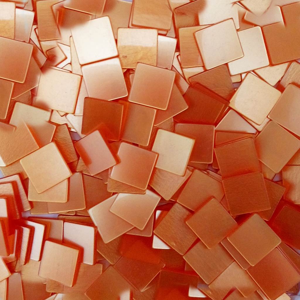 Resin mosaic tiles, 15x15 mm, Glossy DO Dark Orange