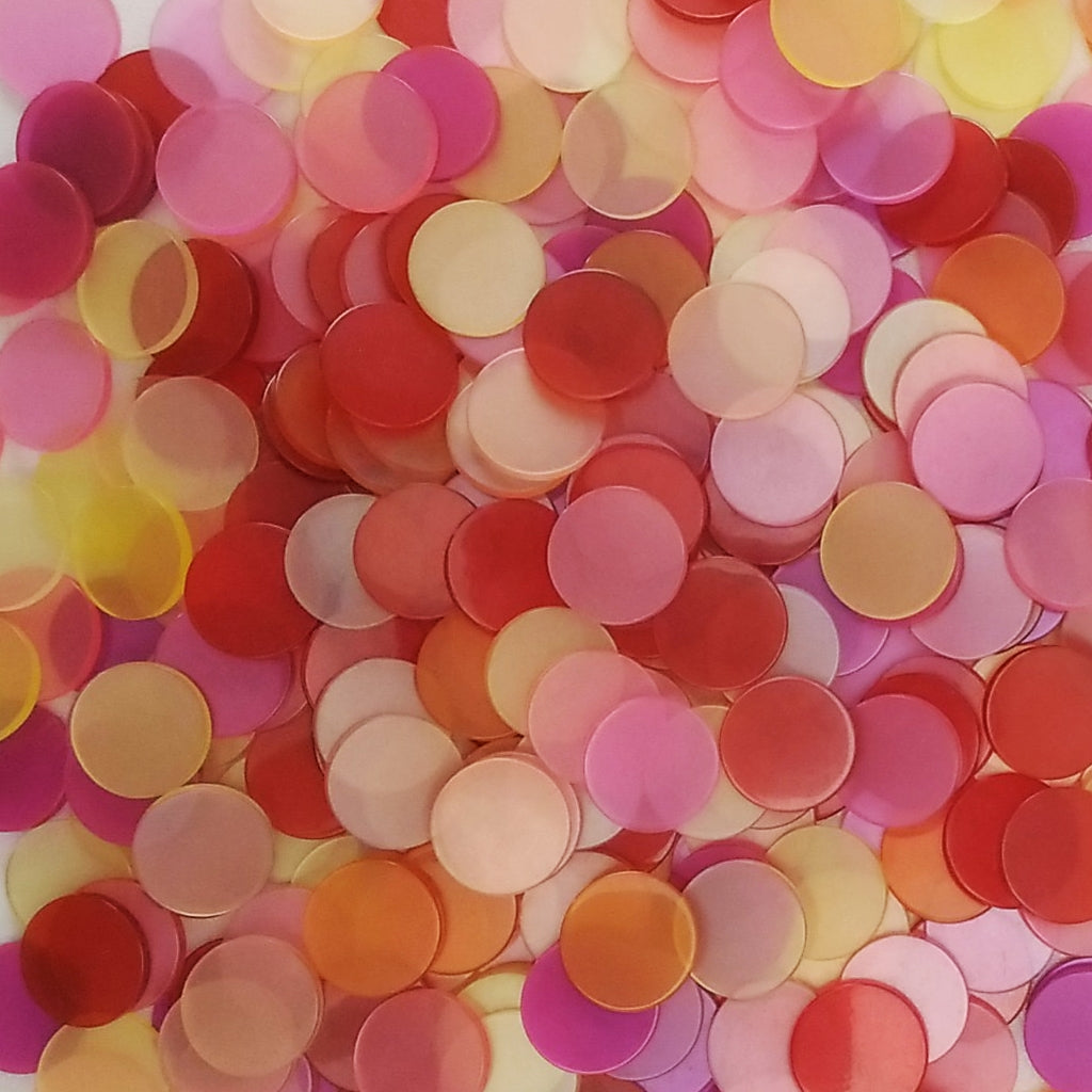 Resin mosaic tiles, Round 15 mm, Glossy Candy mixes