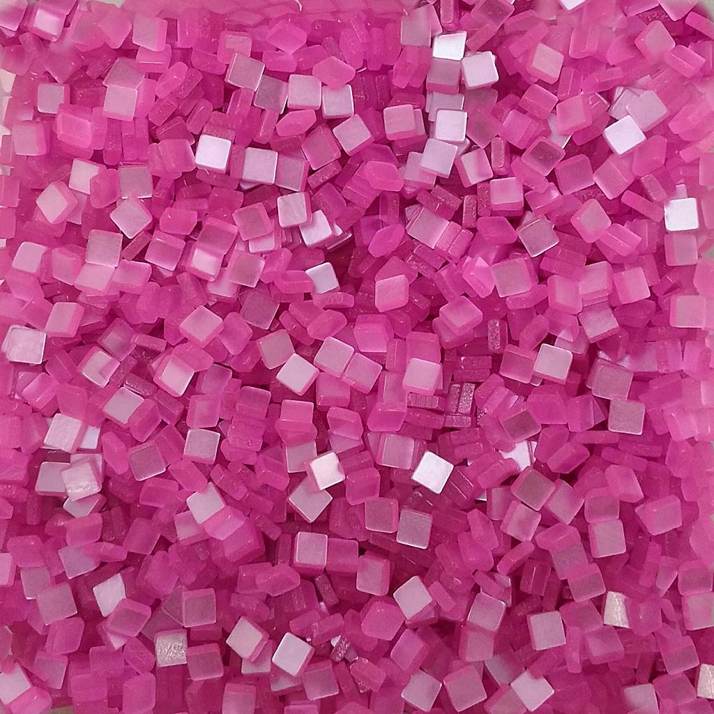 Resin mosaic tiles, 5x5 mm, Glossy 216 Sacket Pink