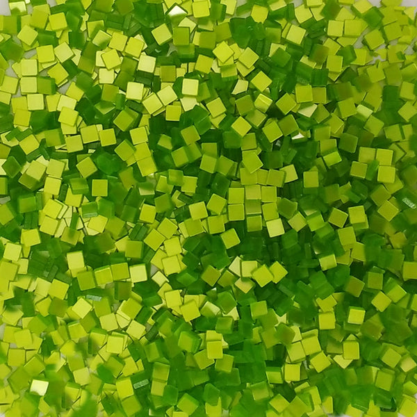 Resin mosaic tiles, 5x5 mm, Glossy 416 Bright Lime Green