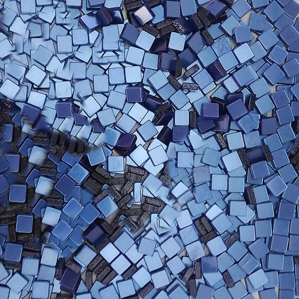Resin mosaic tiles, 5x5 mm, Glossy 542 Sapphire