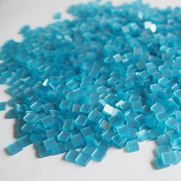 Resin mosaic tiles, 5x5 mm, Glossy 573 Ethereal Blue