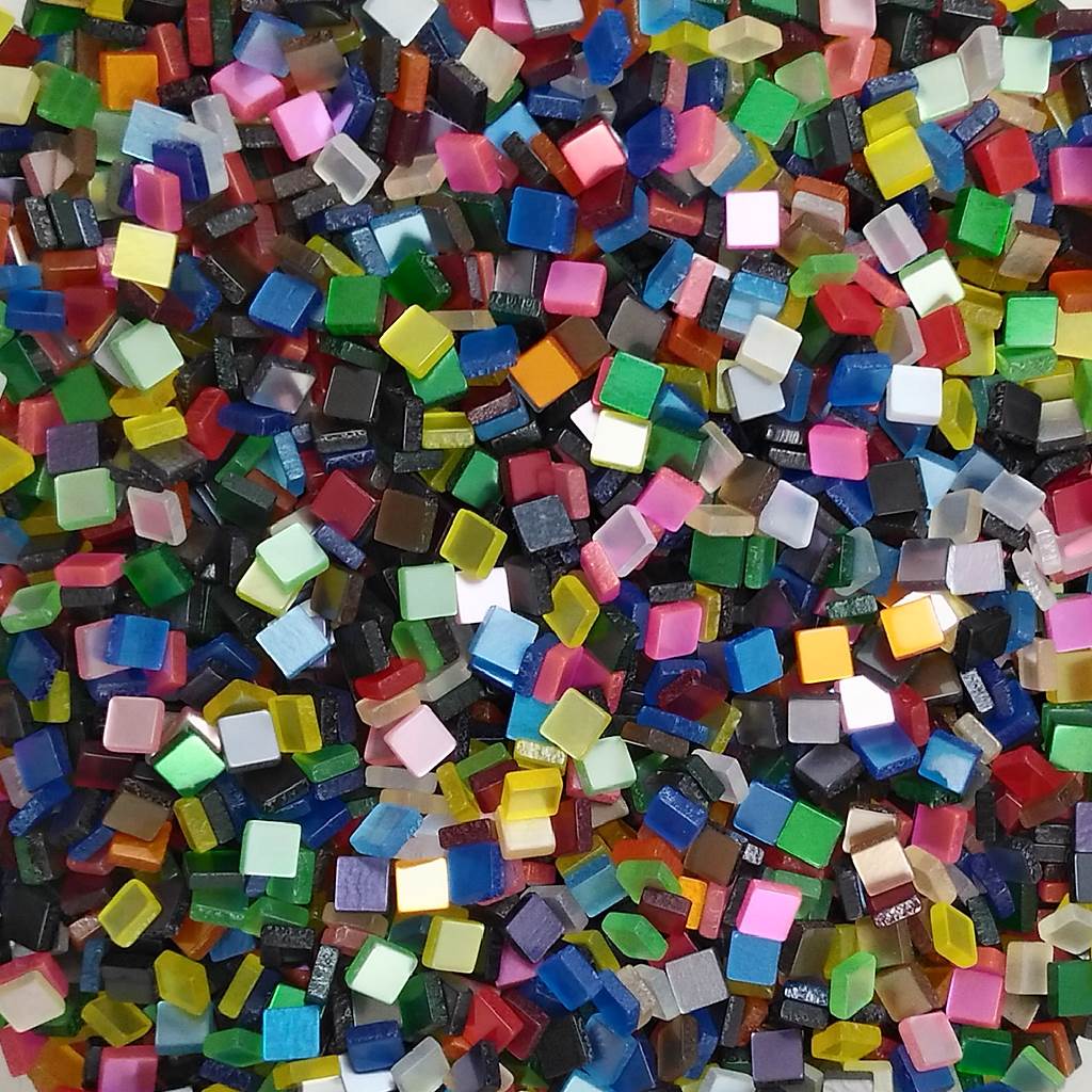 Resin mosaic tiles, 5x5 mm, Glossy party mixes