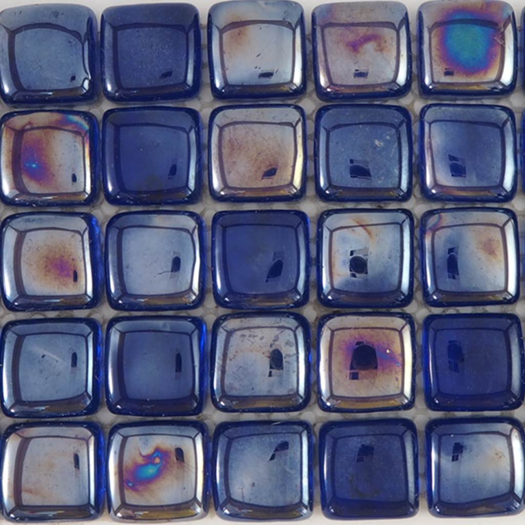 Glass mosaic tiles, Square pebbles 25x25mm, Ultramarine