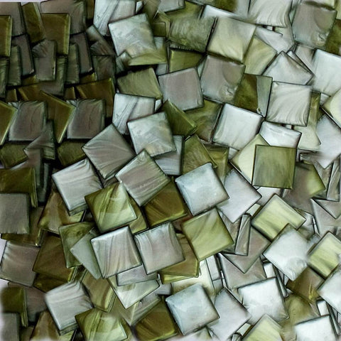 Resin mosaic tiles, 15x15 mm, Kerei 440 Leaf Green