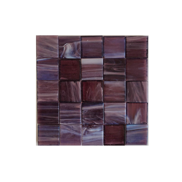 Vitreous glass mosaic tiles, 20x20 mm, Opaque Rosewine