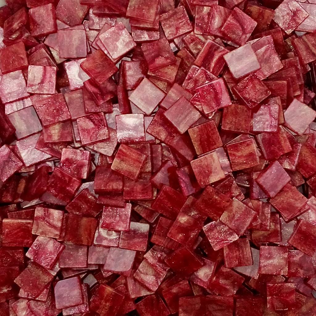 Resin mosaic tiles, 10x10 mm, Marble 301 Teaberry