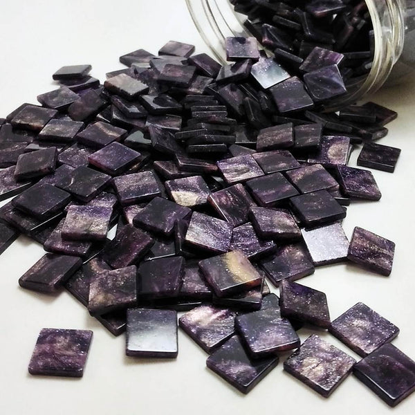 Resin mosaic tiles, 10x10 mm, Marble 662 Purple Velvet