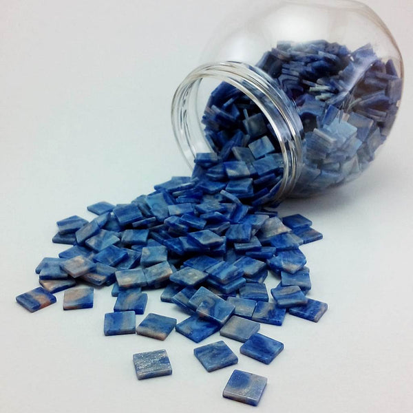 Resin mosaic tiles, 10x10 mm, Marble 701 Skipper Blue