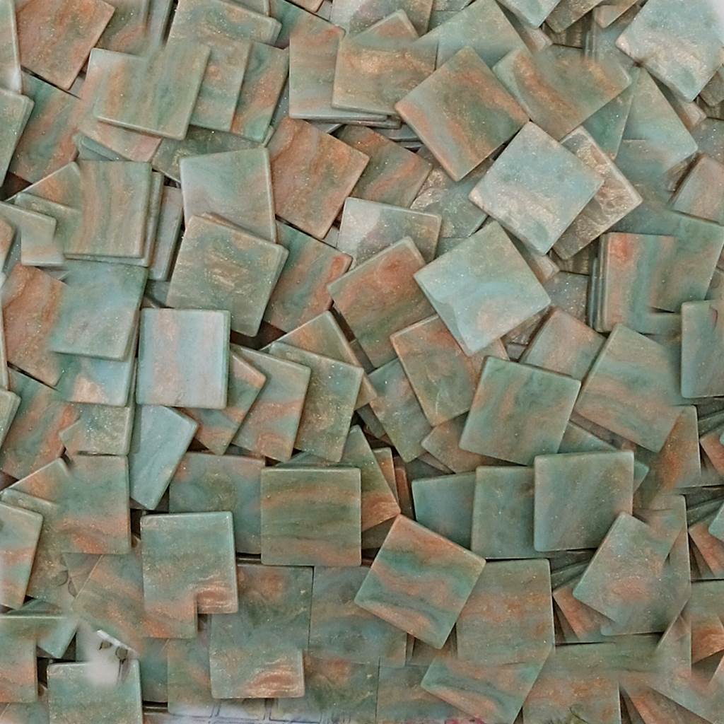 Resin mosaic tiles, 20x20 mm, Marble 400 Jadeite