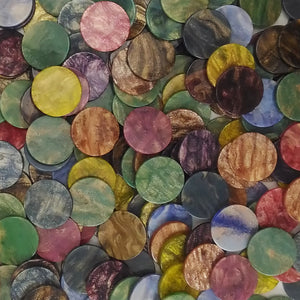 Resin mosaic tiles, Round 20 mm, Marble garden mixes