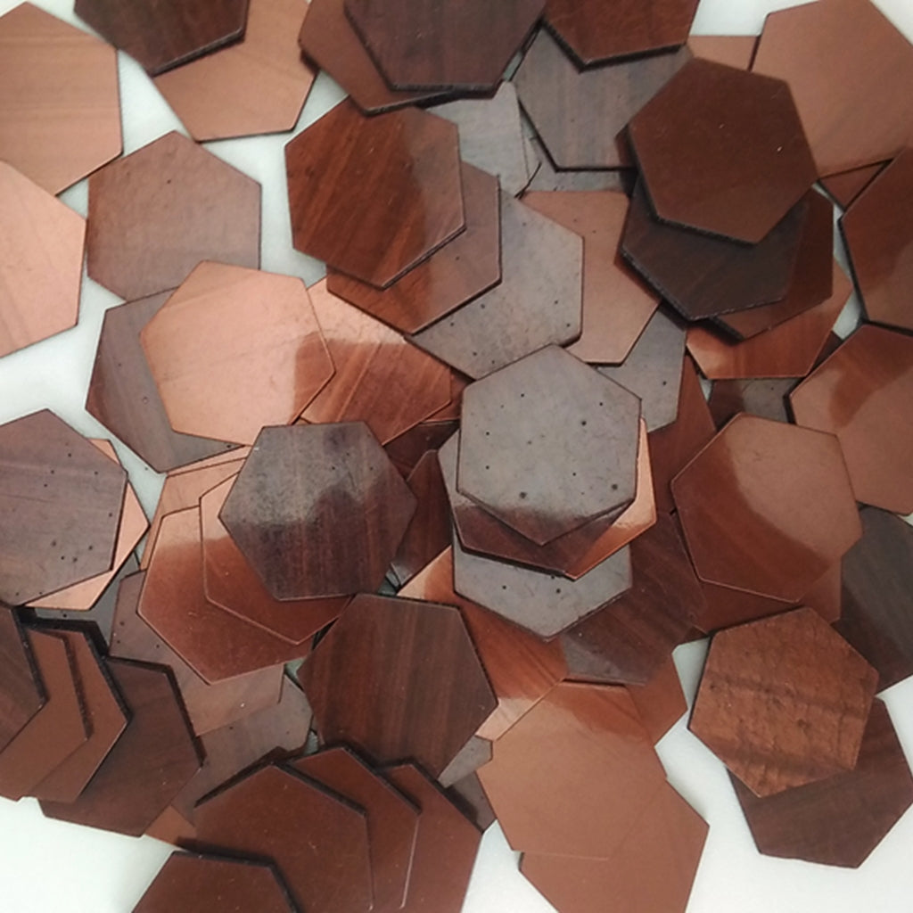 Resin mosaic tiles, 30x30 mm, Hexagon, Marble Walnut