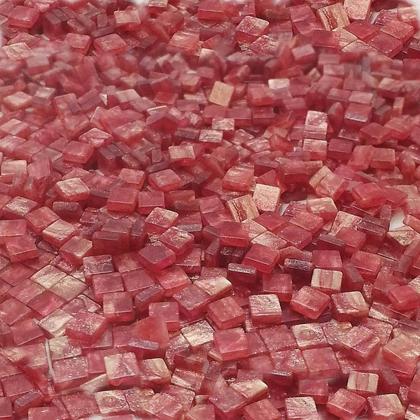 Resin mosaic tiles, 5x5 mm, Marble 301 Teaberry