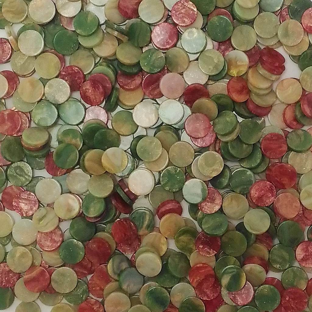 Resin mosaic tiles, Round 10 mm, Marble garden mixes