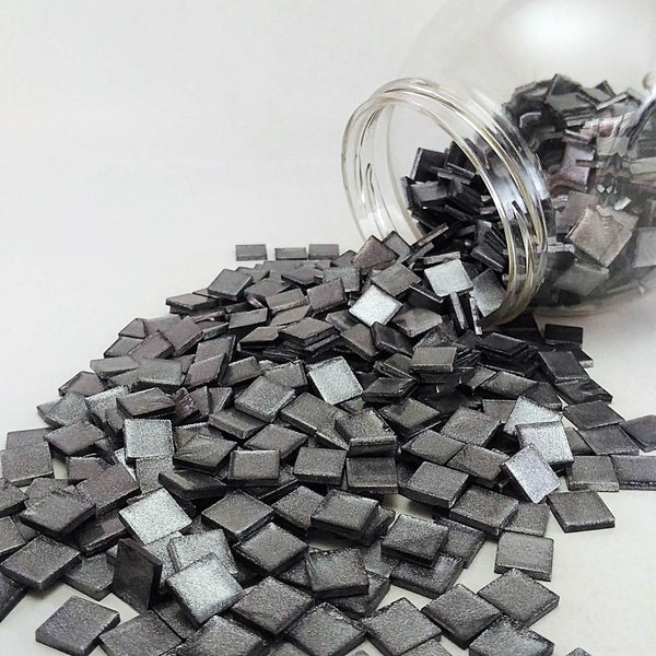 Resin mosaic tiles, 10x10 mm, Metallic 949 Smoke Pearl