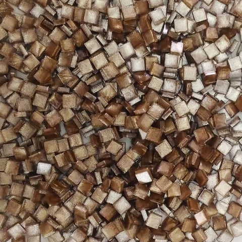 Resin mosaic tiles, 5x5 mm, Metallic 886 Champagne Beige