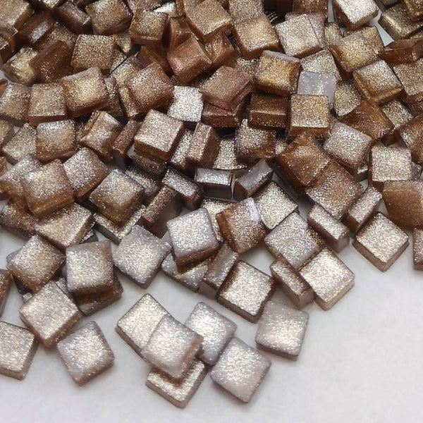 Resin mosaic tiles, 5x5 mm, Metallic 886 Champagne Beige