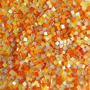 Resin mosaic tiles, 5x5 mm, Orange mixes