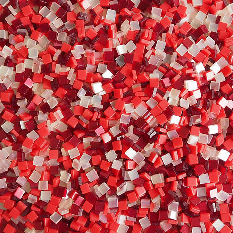 Resin mosaic tiles, 5x5 mm, Red-white theme mixes