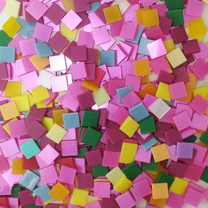 Resin mosaic tiles, 10x10 mm, Candy mixes