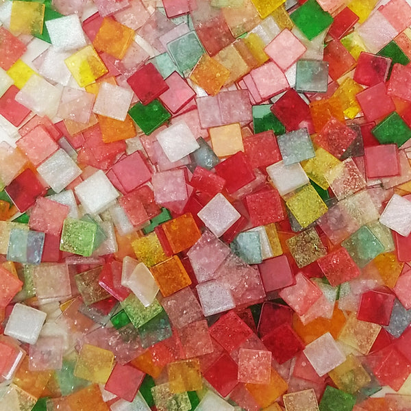 Resin mosaic tiles, 10x10 mm, Jelly Candy mixes