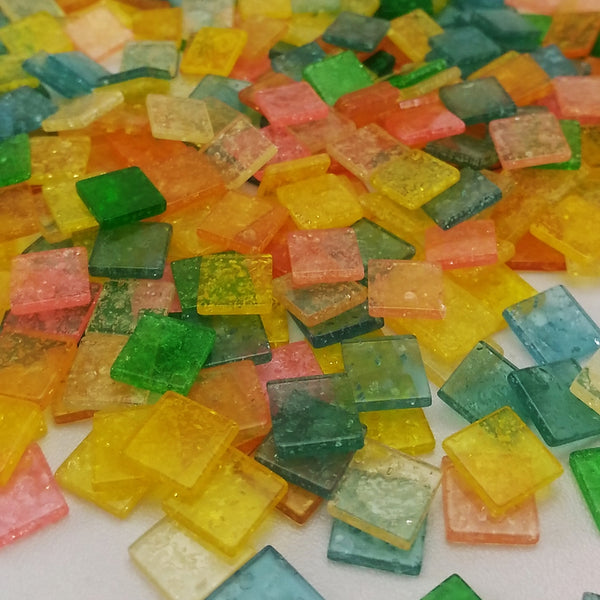 Resin mosaic tiles, 10x10 mm, Jelly Sunshine mixes