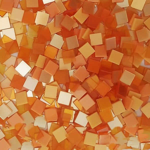 Resin mosaic tiles, 10x10 mm, Orange Theme mixes