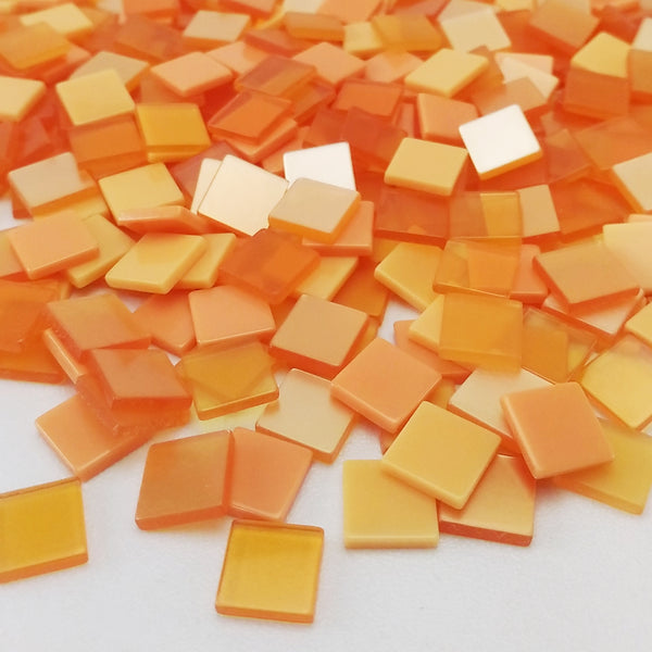 Resin mosaic tiles, 10x10 mm, Orange Theme mixes