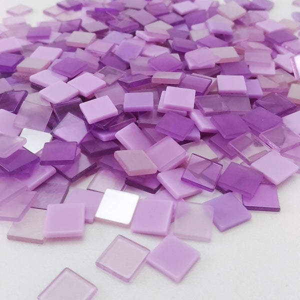 Resin mosaic tiles, 10x10 mm, Purple Theme mixes