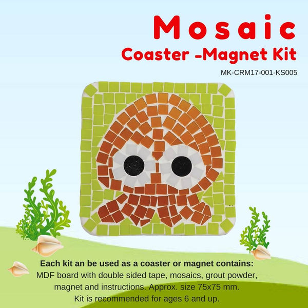 Mosaic Coaster or Magnet Kit, Octopus