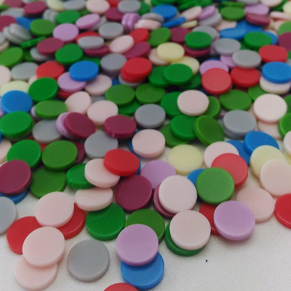 Resin mosaic tiles, Round 10 mm, Opaque party mixes